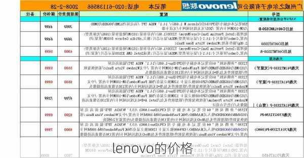 lenovo的价格