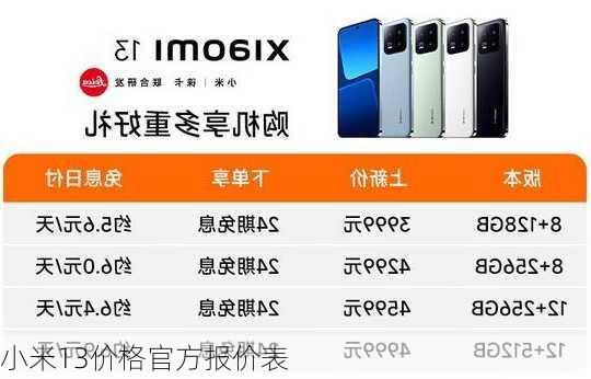 小米13价格官方报价表