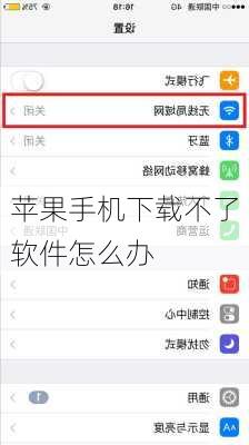 苹果手机下载不了软件怎么办