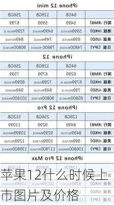 苹果12什么时候上市图片及价格