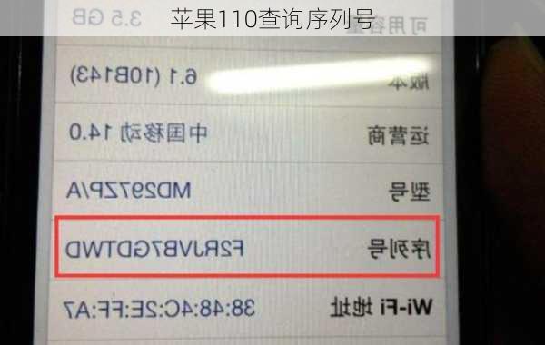 苹果110查询序列号