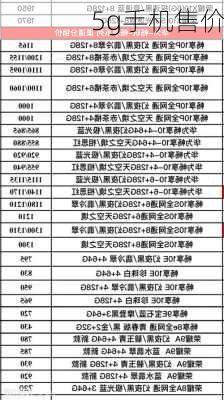 5g手机售价