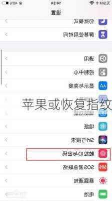 苹果或恢复指纹