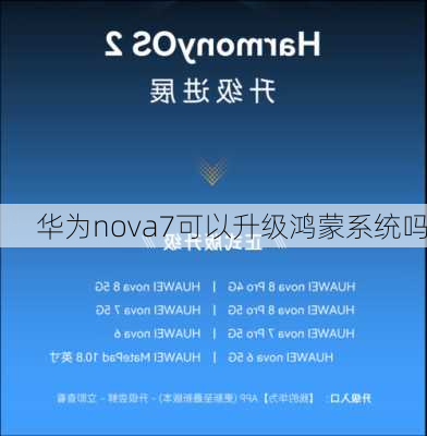 华为nova7可以升级鸿蒙系统吗