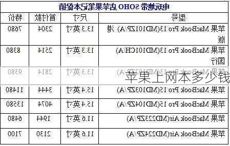 苹果上网本多少钱