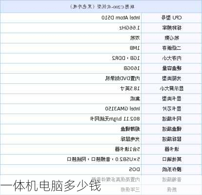 一体机电脑多少钱