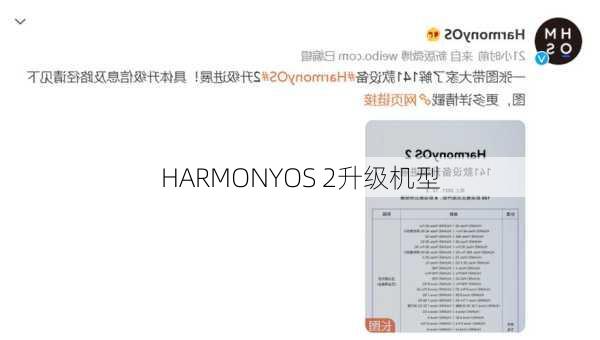 HARMONYOS 2升级机型