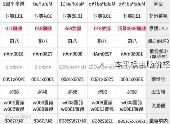 一人一本平板电脑价格