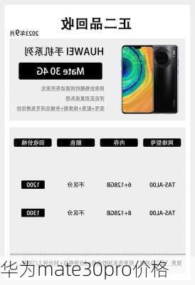 华为mate30pro价格