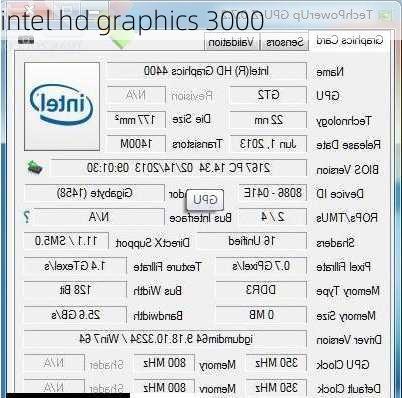 intel hd graphics 3000