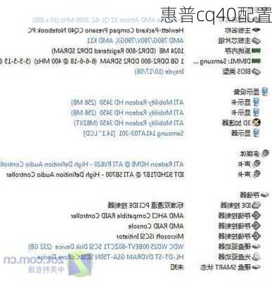 惠普cq40配置