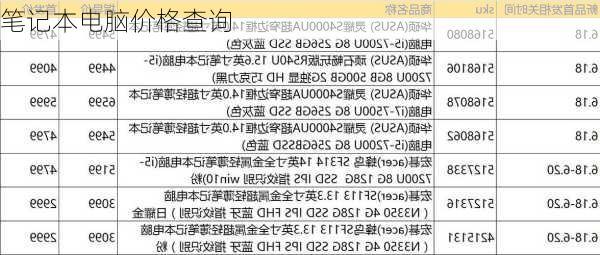 笔记本电脑价格查询