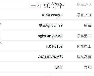 三星s6价格