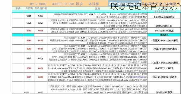 联想笔记本官方报价