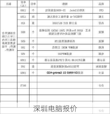 深圳电脑报价