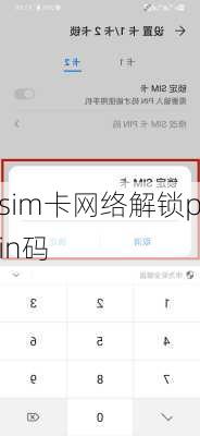 sim卡网络解锁pin码