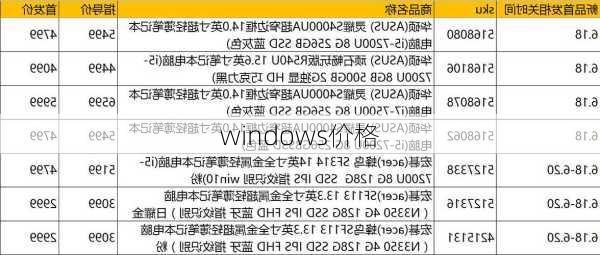 windows价格