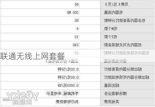 联通无线上网套餐