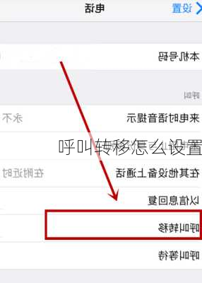 呼叫转移怎么设置