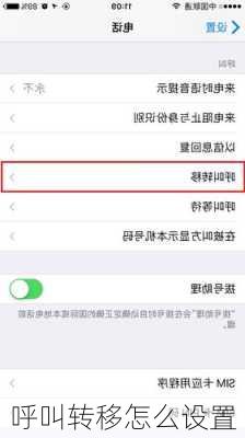 呼叫转移怎么设置