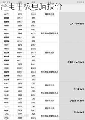 台电平板电脑报价