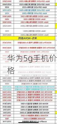 华为5g手机价格