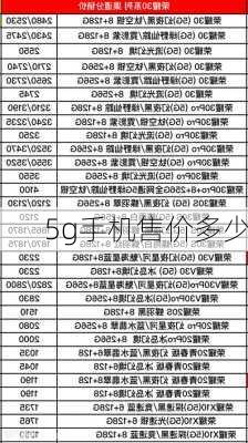 5g手机售价多少