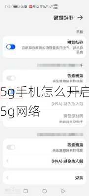 5g手机怎么开启5g网络